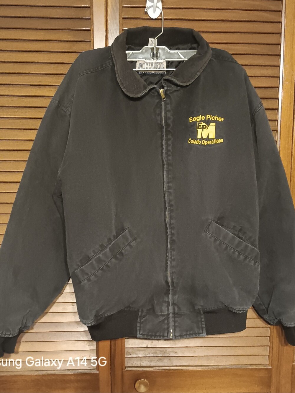 Men's Black Work Jacket Large Vintage Dunbrooke